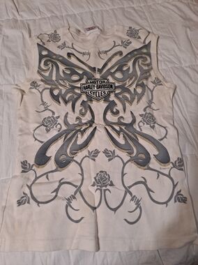 Harley-Davidson Graphic Logo Tee in White and Gray